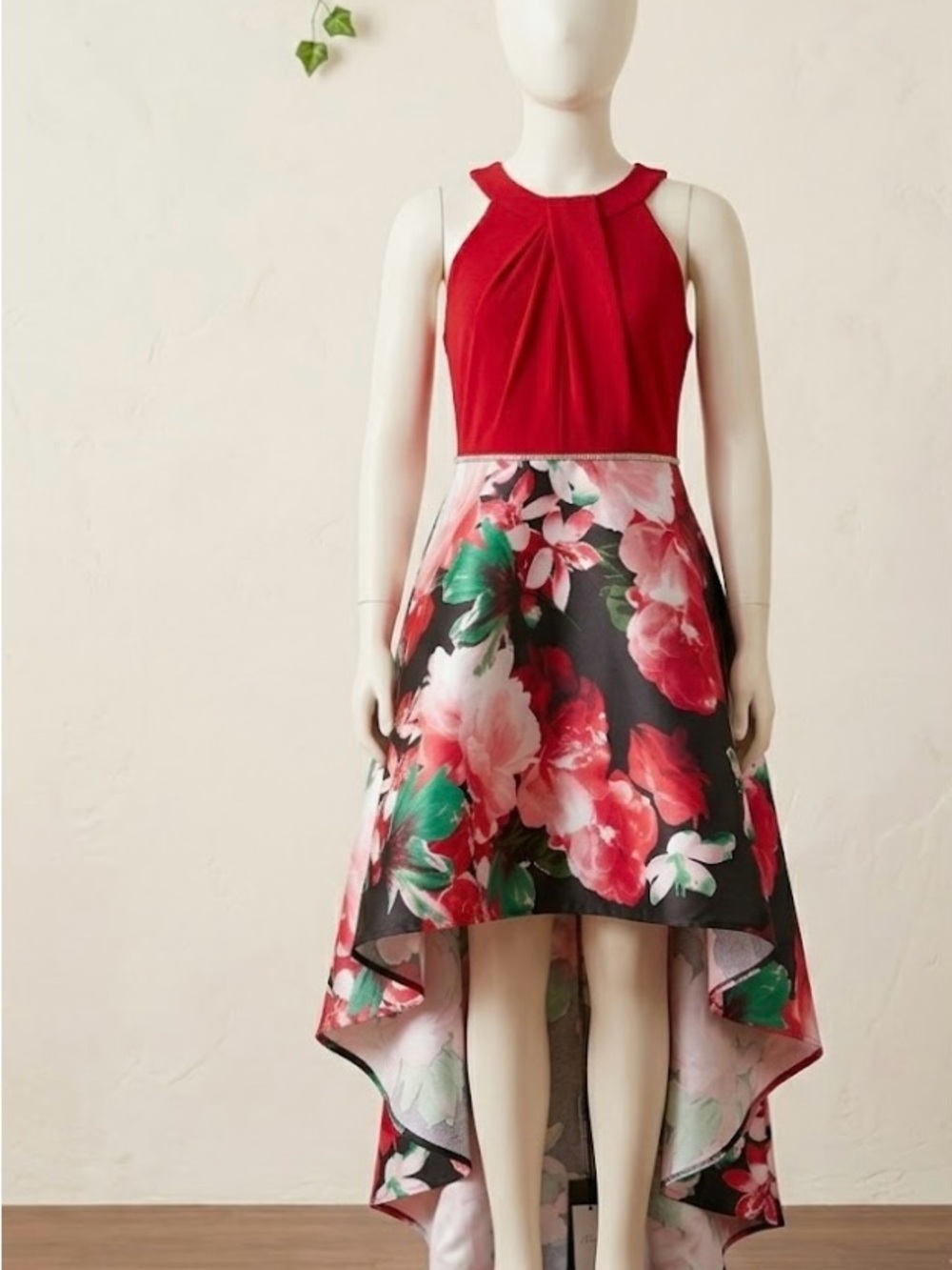 Speechless Red Floral High-Low Formal Dress for Girls